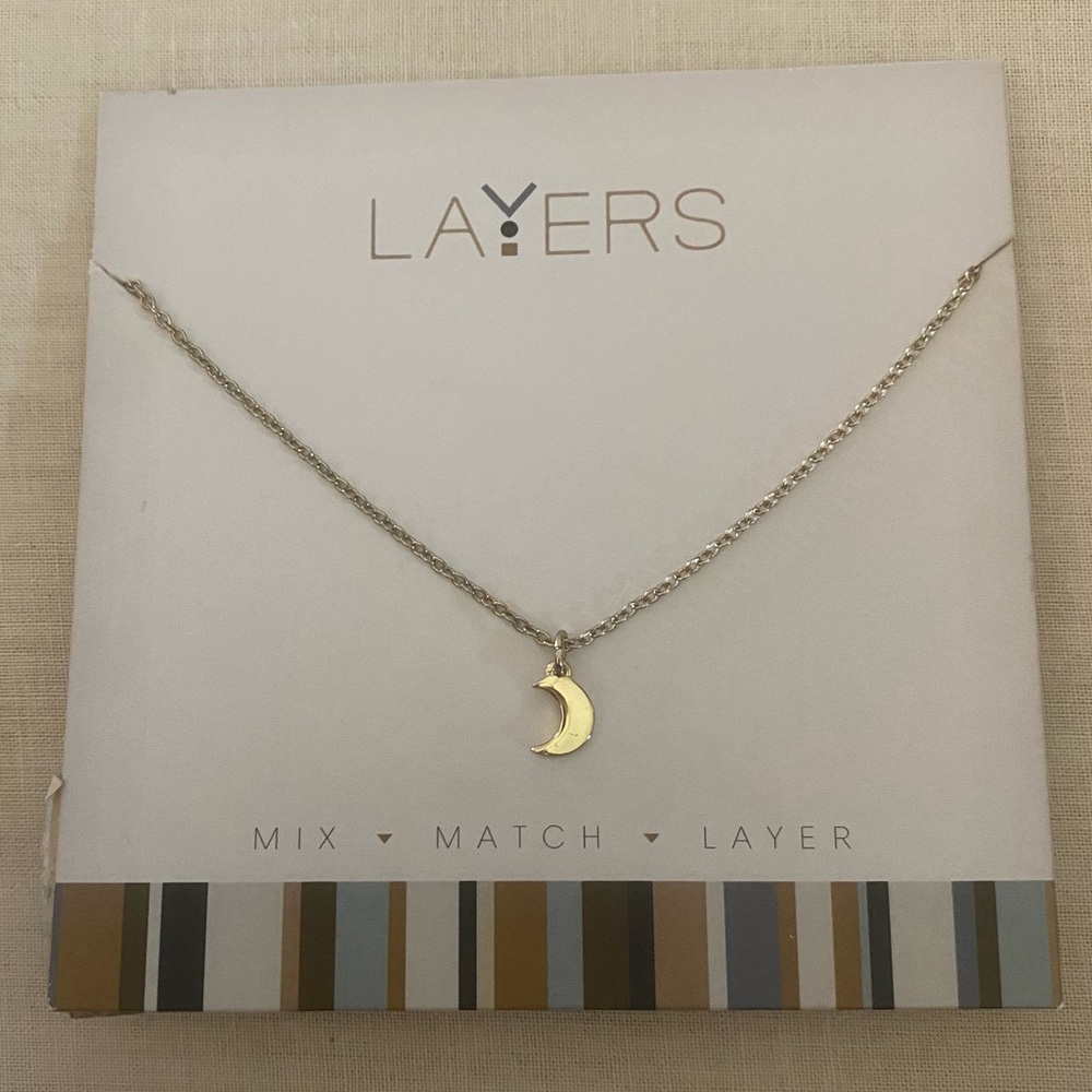 NWOT Gold Moon Necklace BY LAYERS